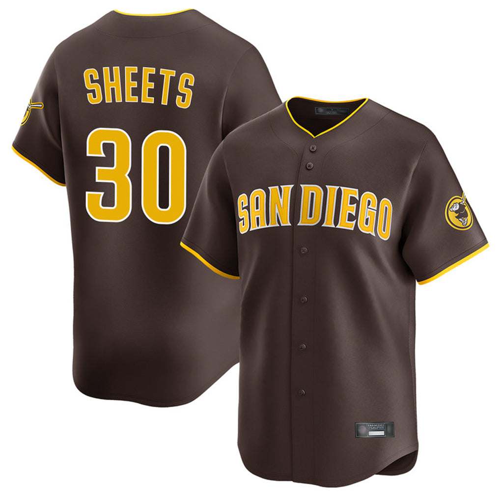 S.Diego Padres #30 Gavin Sheets Player Brown Home Limited Fdoa Stitched Jerseys