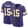 M.Vikings #15 Dallas Turner Player Purple Classic Home Game Gdoa Stitched Jerseys
