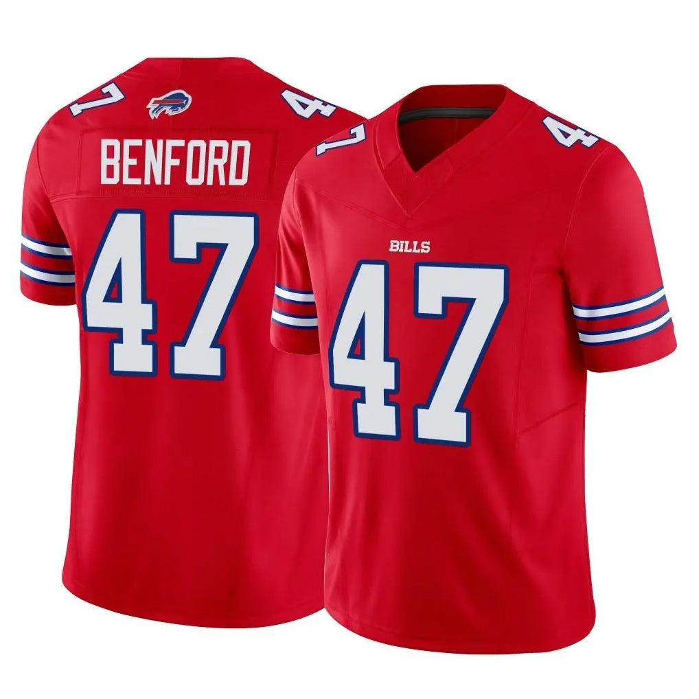 B.Bills #47 Christian Benford Player Red Vapor F.U.S.E. Limited Gdoa Stitched Jerseys