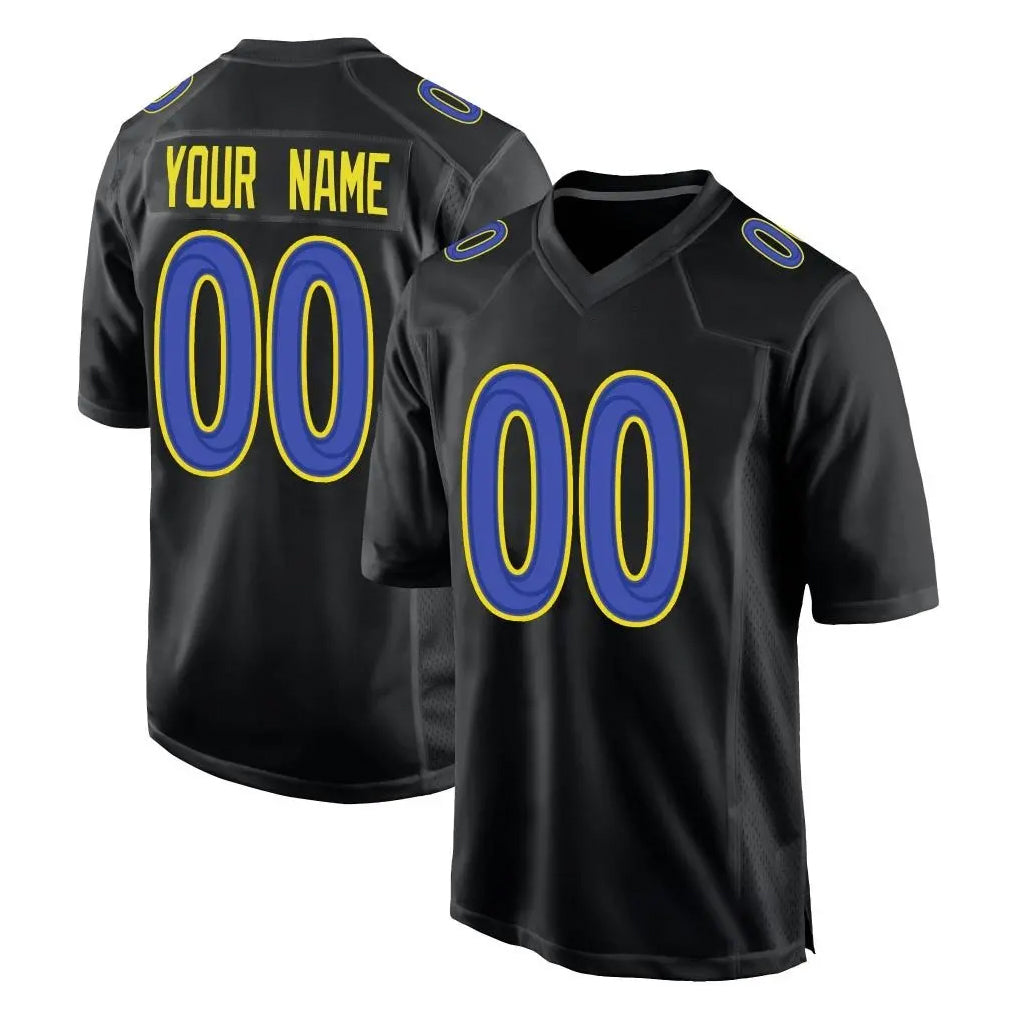 Custom LA.Rams Black Fashion Limited Home Game Any Name & Numbers Gdoa Stitched Jerseys