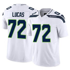 S.Seahawks #72 Abraham Lucas Player White Limited Vapor F.U.S.E. Home Game Gdoa Stitched Jerseys