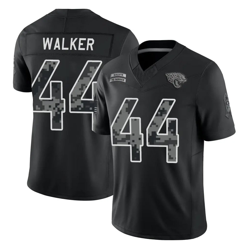 J.Jaguars #44 Travon Walker Player Black Limited 2026 Salute to Service Home Game Gdoa Stitched Jerseys
