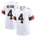 C.Browns #4 Deshaun Watson Player White Home Game Gdoa Stitched Jerseys
