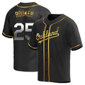 Athletics #25 Brent Rooker Player Black Golden Replica Alternate Stitched Jersey