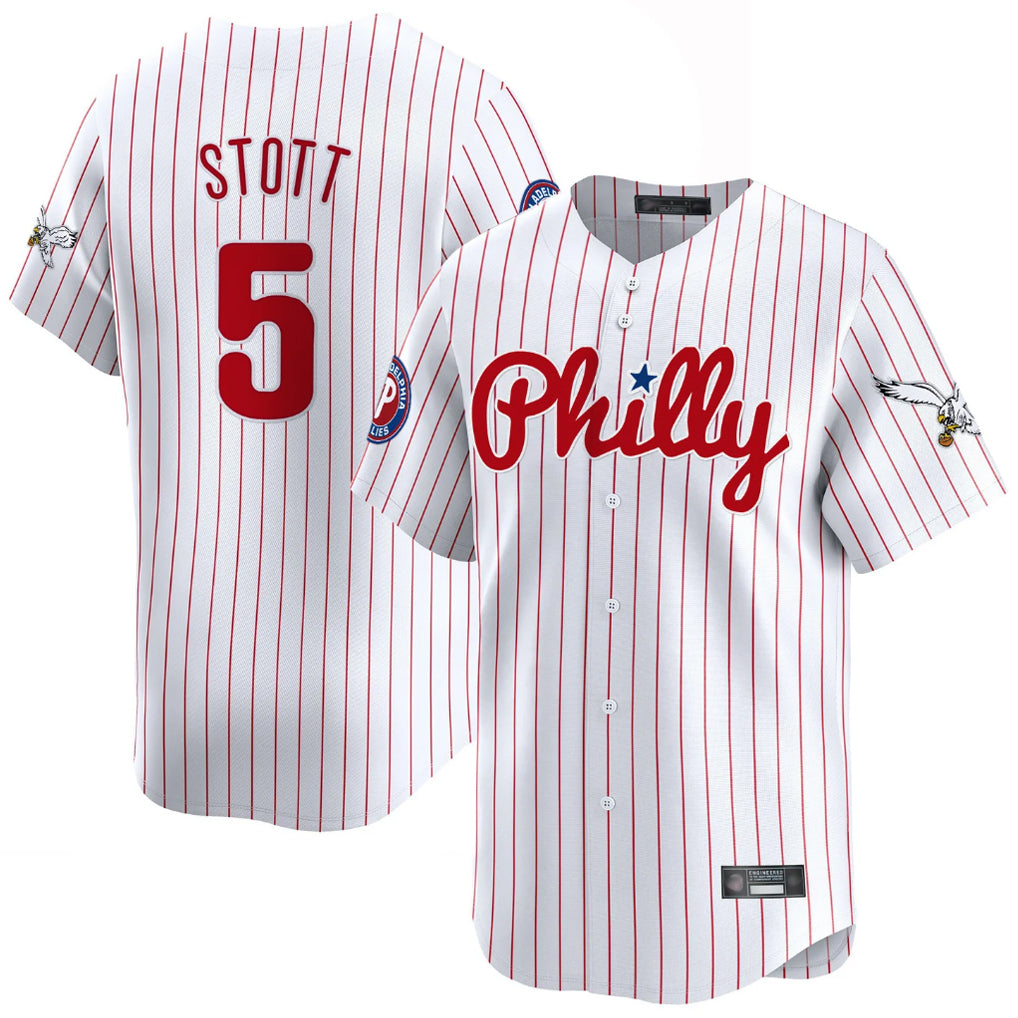 P.Phillies #5 Bryson Stott Player White Pinstripe Phillies & Eagles Vapor Premier Limited Fdoa Stitched Jerseys
