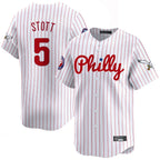 P.Phillies #5 Bryson Stott Player White Pinstripe Phillies & Eagles Vapor Premier Limited Fdoa Stitched Jerseys