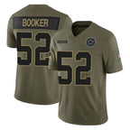 D.Cowboys #52 Tyler Booker Player Olive 2025 Salute to Service Limited Home Game Gdoa Stitched Jerseys