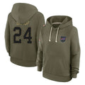 B.Bills #24 Cole Bishop Player Olive Salute to Service Hoodies Gdoa Stitched Jerseys