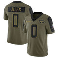 NY.Jets #0 Braelon Allen Player Olive Salute To Service Limited Game Gdoa Stitched Jerseys