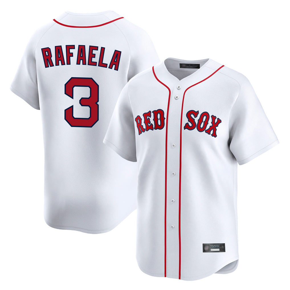 B.Red Sox #3 Ceddanne Rafaela Player White Limited Home Game Gdoa Stitched Jerseys