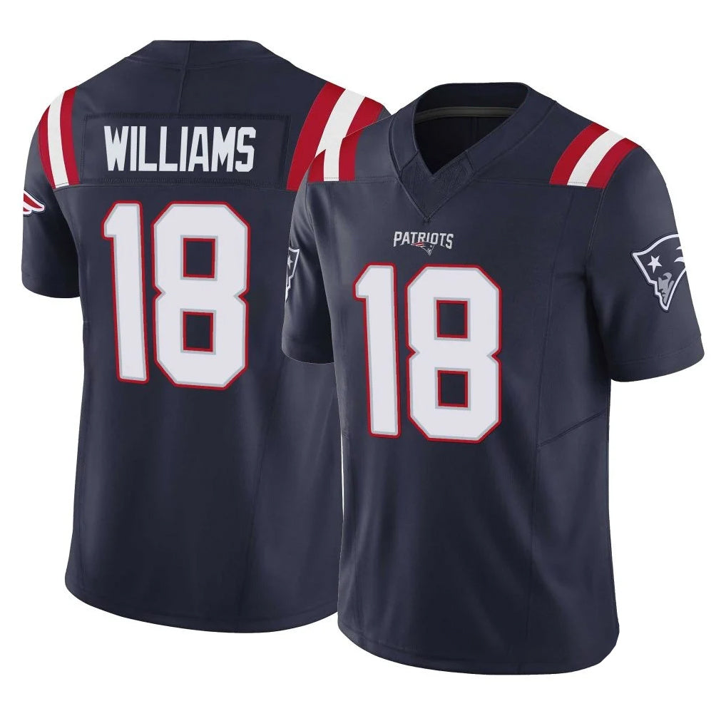NE.Patriots #18 Kyle Williams Player Navy Limited Vapor F.U.S.E. Home Game Gdoa Stitched Jerseys