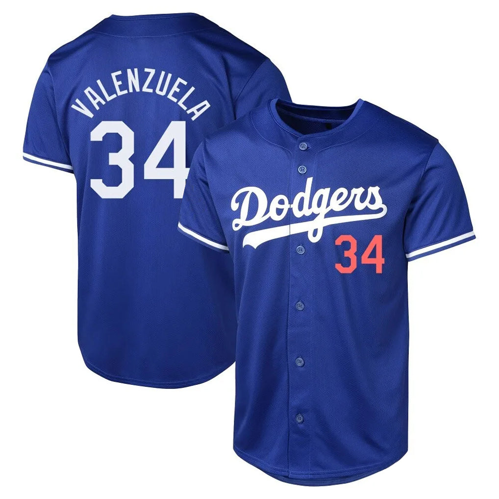 LA.Dodgers #34 Fernando Valenzuela Player Royal Limited World Series Fdoa Stitched Jerseys