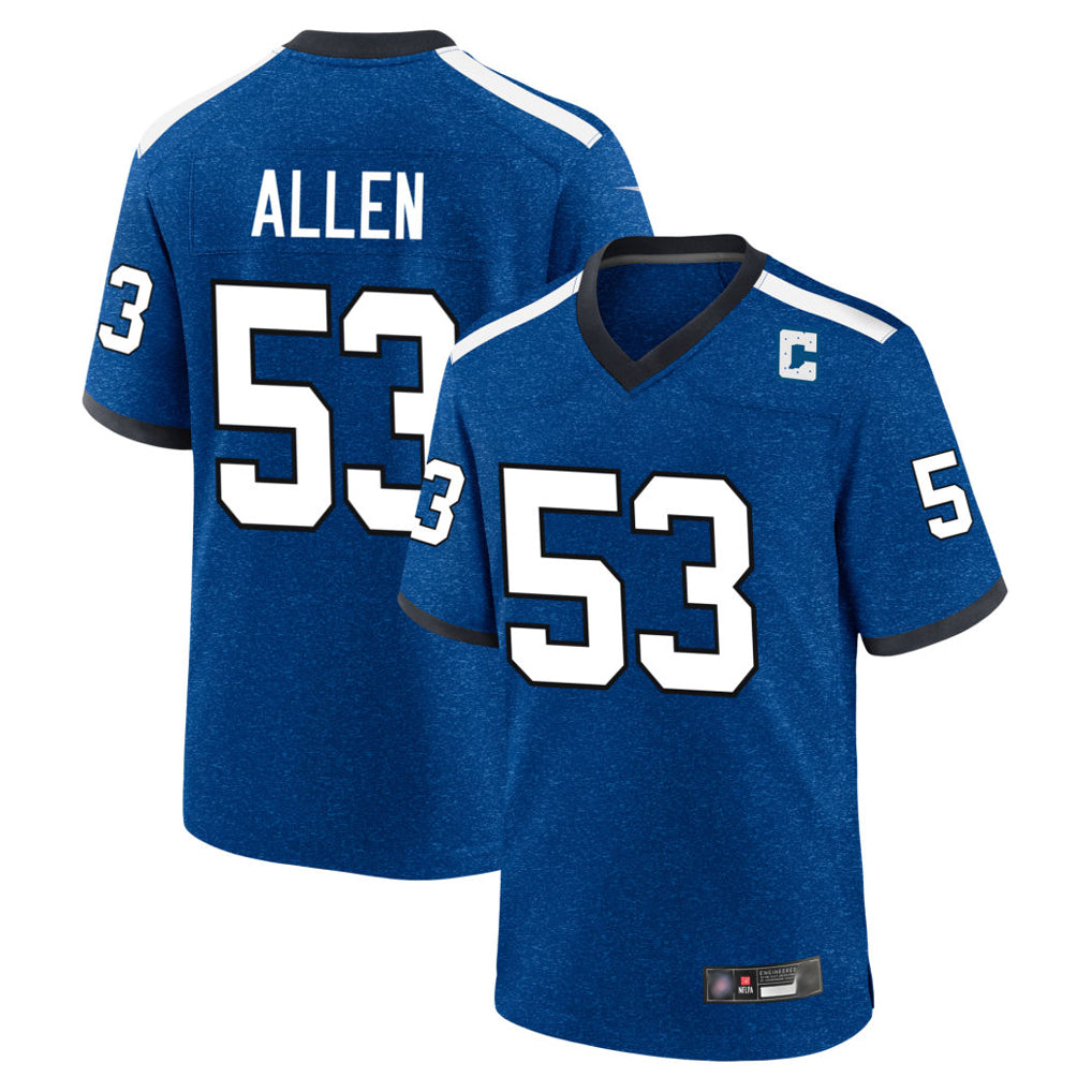 IN.Colts #53 CJ Allen Player Royal Alternate Indiana Nights Home Game Gdoa Stitched Jerseys