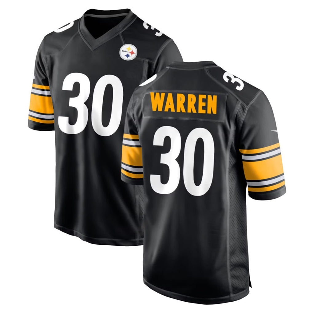 P.Steelers #30 Jaylen Warren Player Black Home Game Gdoa Stitched Jerseys