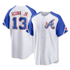 A.Braves #13 Ronald Acuna Jr Player White City Connect Home Game Gdoa Stitched Jerseys