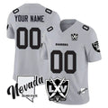 Custom LV.Raiders Gray 65th Anniversary Vapor Limited Home Game Any Name & Numbers Gdoa Stitched Jerseys