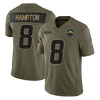 LA.Chargers #8 Omarion Hampton Player Olive 2025 Salute To Service Limited Game Gdoa Stitched Jerseys