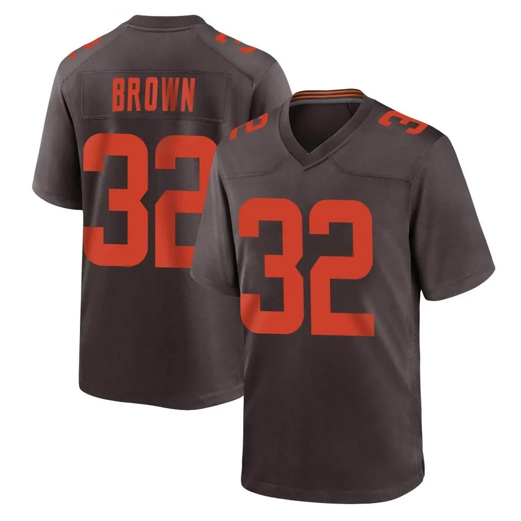 C.Browns #32 Jim Brown Player Brown Alternate Home Game Gdoa Stitched Jerseys