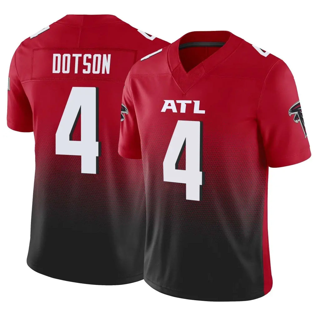 A.Falcons #4 Jahan Dotson Player Red Vapor F.U.S.E. Limited Home Game Gdoa Stitched Jerseys