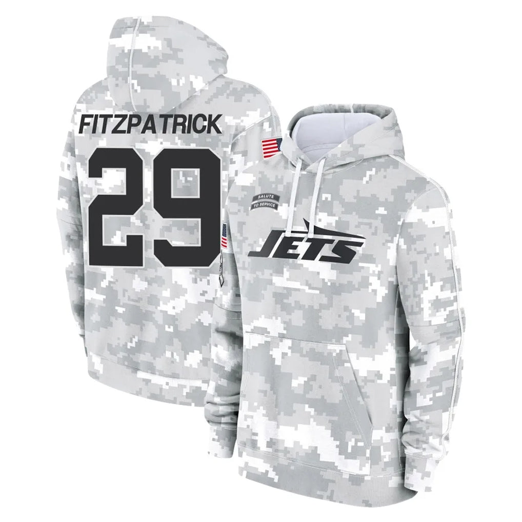 NY.Jets #29 Minkah Fitzpatrick Player Arctic Camo Salute to Service Pullover Hoodies Limited Game Gdoa Stitched Jerseys