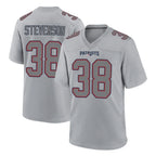 NE.Patriots #38 Rhamondre Stevenson Player Gray Fashion Limited Home Game Gdoa Stitched Jerseys