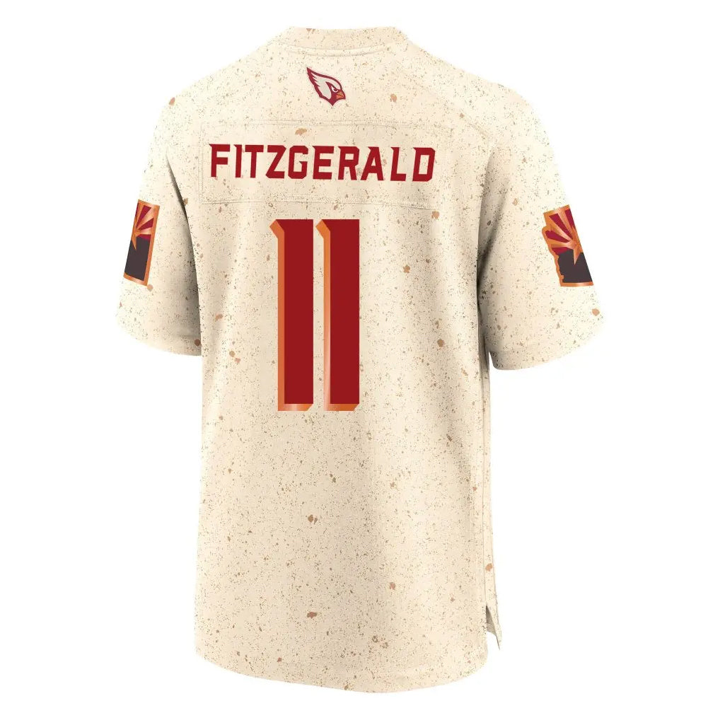 A.Cardinals #11 Larry Fitzgerald Player Cream Rivalries Collection Game Gdoa Stitched Jerseys