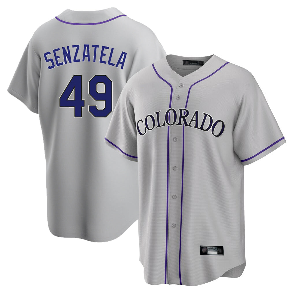 C.Rockies #49 Antonio Senzatela Player Gray Game Home Gdoa Stitched Jerseys