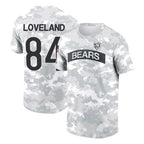 C.Bears #84 Colston Loveland Player Arctic Camo Salute to Service Performance T-Shirt Limited Gdoa Stitched Jerseys