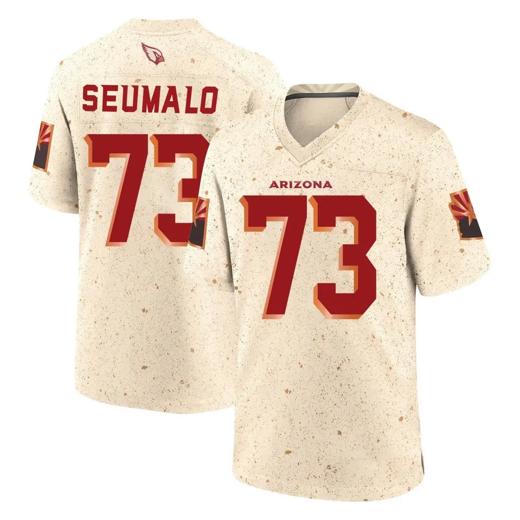 A.Cardinals #73 Isaac Seumalo Player Cream Rivalries Collection Game Gdoa Stitched Jerseys