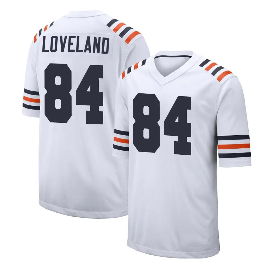 C.Bears #84 Colston Loveland Player White Classic Home Game Gdoa Stitched Jerseys