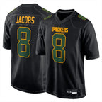 GB.Packers #8 Josh Jacobs Player Black Fashion Home Game Gdoa Stitched Jerseys