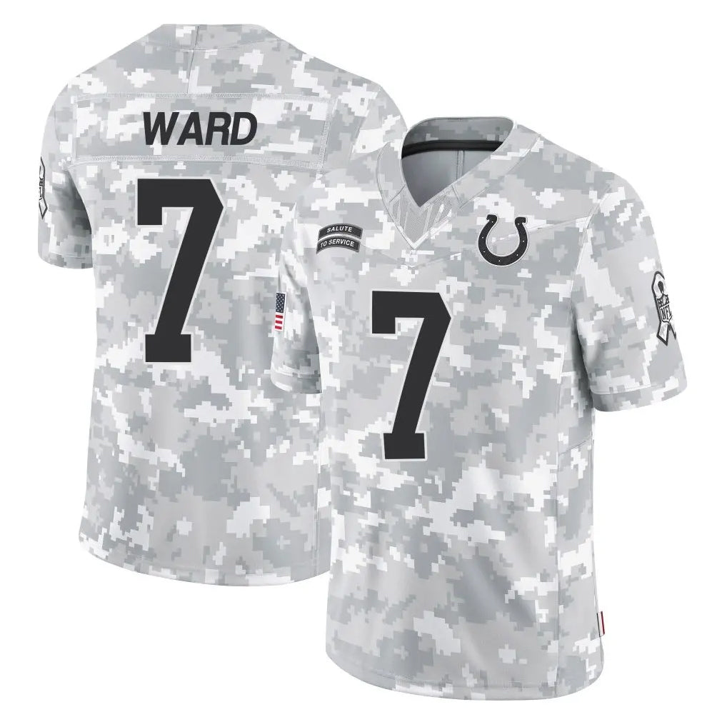 IN.Colts #7 Charvarius Ward Sr. Player Arctic Camo Salute To Service Limited Game Gdoa Stitched Jerseys