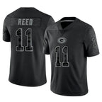 GB.Packers #11 Jayden Reed Player Black Reflective Limited Home Game Gdoa Stitched Jerseys