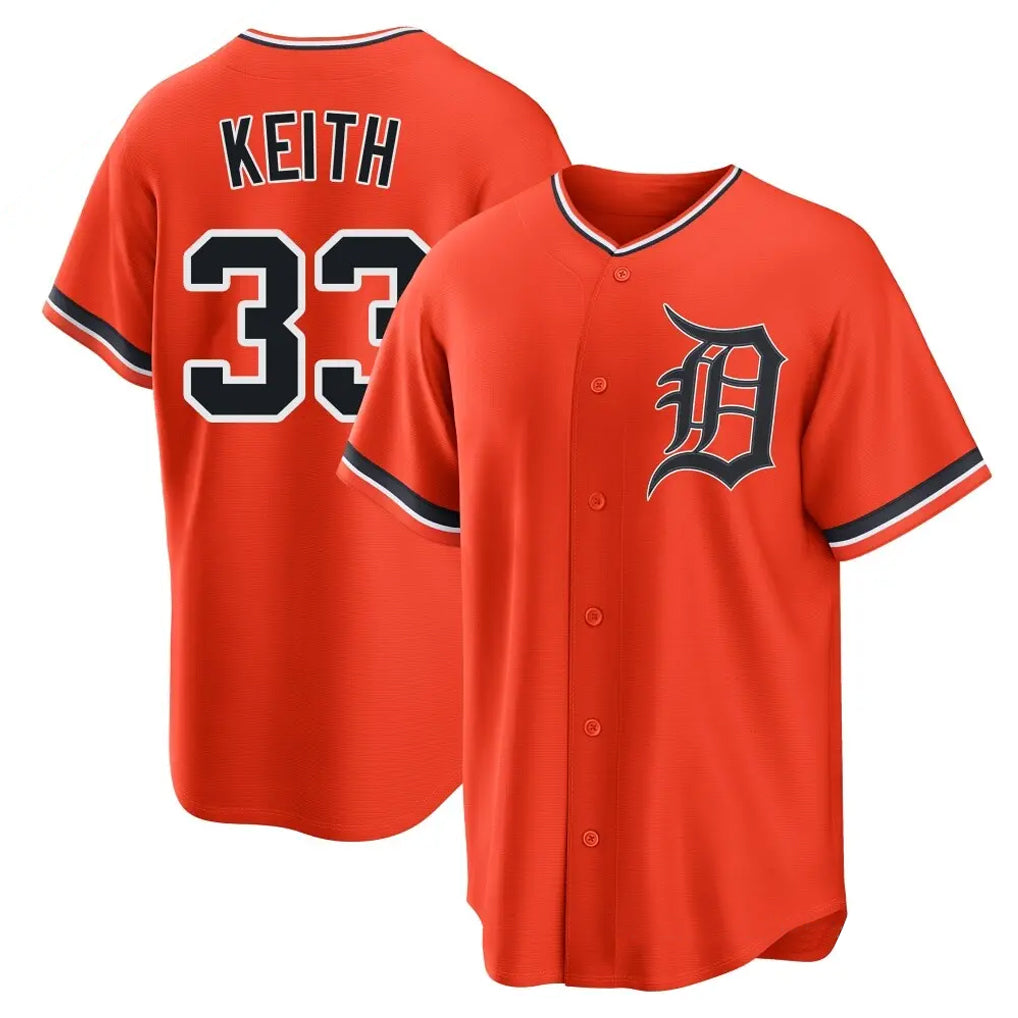 D.Tigers #33 Colt Keith Player Orange Home Game Gdoa Stitched Jerseys