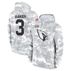 A.Cardinals #3 Budda Baker Player Arctic Camo Salute to Service Limited Hoodie Gdoa Stitched Jerseys