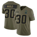 LA.Chargers #30 Alec Ingold Player Olive 2025 Salute To Service Limited Game Gdoa Stitched Jerseys