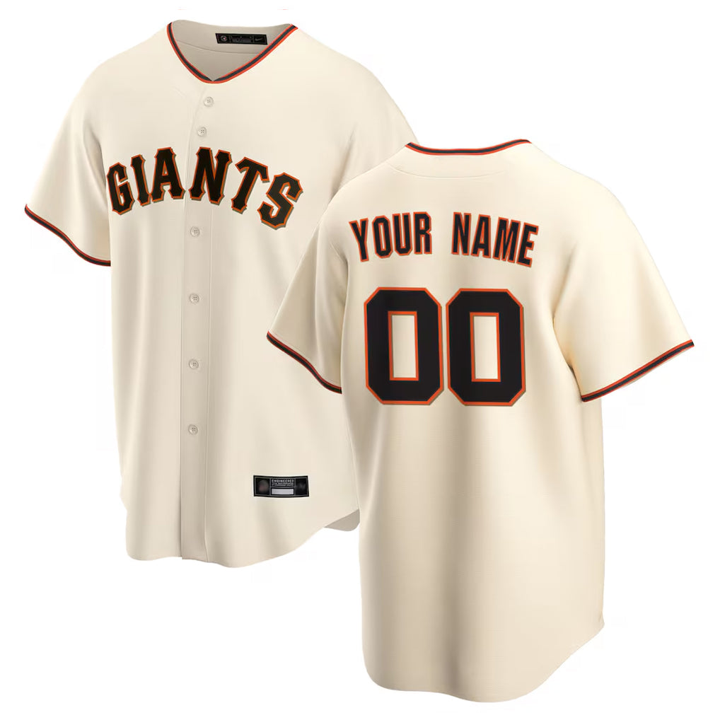 Custom SF.Giants Cream Home Game Any Name & Number Gdoa Stitched Jerseys