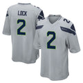 S.Seahawks #2 Drew Lock Player Gray Home Game Gdoa Stitched Jerseys