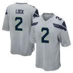 S.Seahawks #2 Drew Lock Player Gray Home Game Gdoa Stitched Jerseys