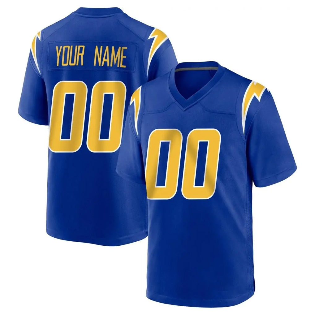 Custom LA.Chargers Royal Home Game Any Name & Numbers Gdoa Stitched Jerseys