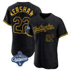 LA.Dodgers #22 Clayton Kershaw Player Black World Series Meet Snake Skin City Limited Elite Home Fdoa Stitched Jerseys