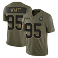 GB.Packers #95 Devonte Wyatt Player Olive 2025 Salute To Service Limited Home Game Gdoa Stitched Jerseys