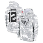 J.Jaguars #12 Travis Hunter Player Arctic Camo Salute to Service Hoodies Limited Game Gdoa Stitched Jerseys