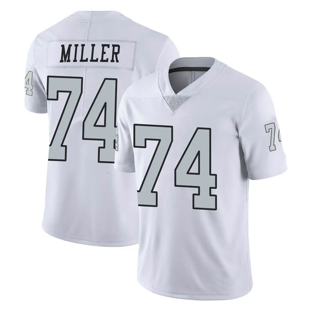 LV.Raiders #74 Kolton Miller Player White Limited Color Rush Home Game Gdoa Stitched Jerseys