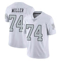 LV.Raiders #74 Kolton Miller Player White Limited Color Rush Home Game Gdoa Stitched Jerseys