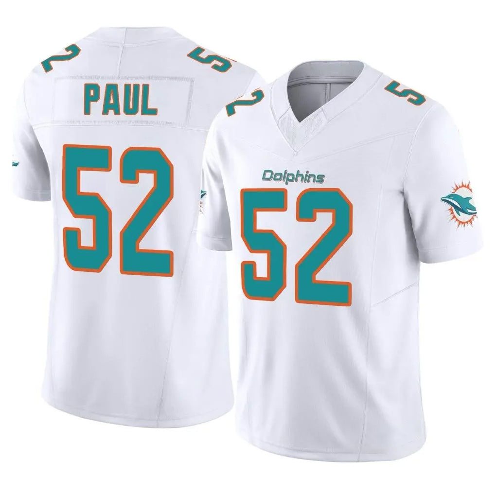 M.Dolphins #52 Patrick Paul Player White Limited Vapor F.U.S.E. Home Game Gdoa Stitched Jerseys