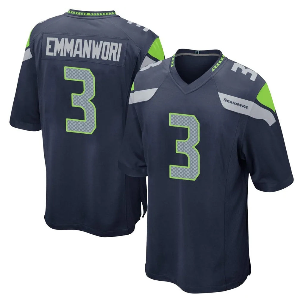 S.Seahawks #3 Nick Emmanwori Player Navy Home Game Gdoa Stitched Jerseys