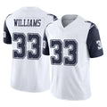 D.Cowboys #33 Javonte Williams Player White-Navy Limited Vapor F.U.S.E. Home Game Gdoa Stitched Jerseys