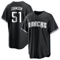 A.Diamondbacks #51 Randy Johnson Player Black White Replica Alternate Stitched Jerseys