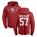 SF.49ers #57 Dre Greenlaw Player Red LOGO Pullover Hoodies Home Game Gdoa Stitched Jerseys